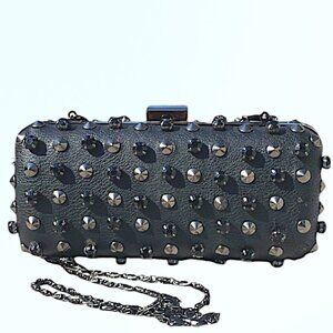 Topshop Black Studded Gem Crossbody Bag Clutch NWT